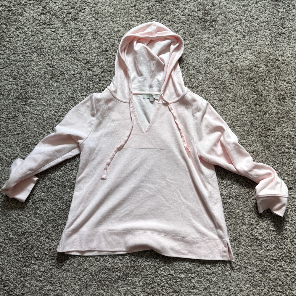 LOFT Light Pink Hooded Sweatshirt